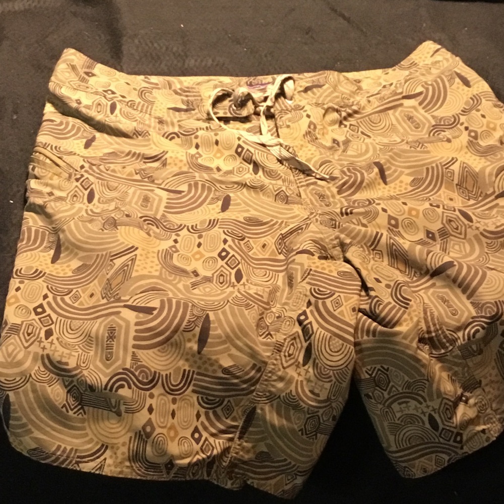 Patagonia Board Shorts, Tan abstract, Men’s 35” waist.